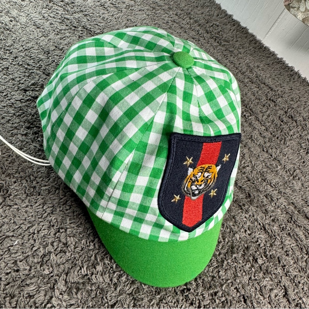 GUCCI HAT BIG KIDS WITH PATCH LARGE GTEEN/WHITE
